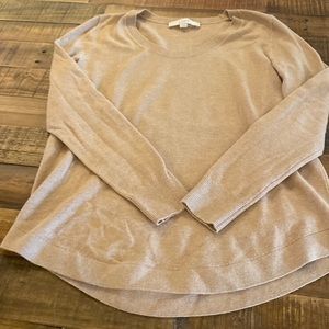 Size small fitted camel color sweater from the loft.